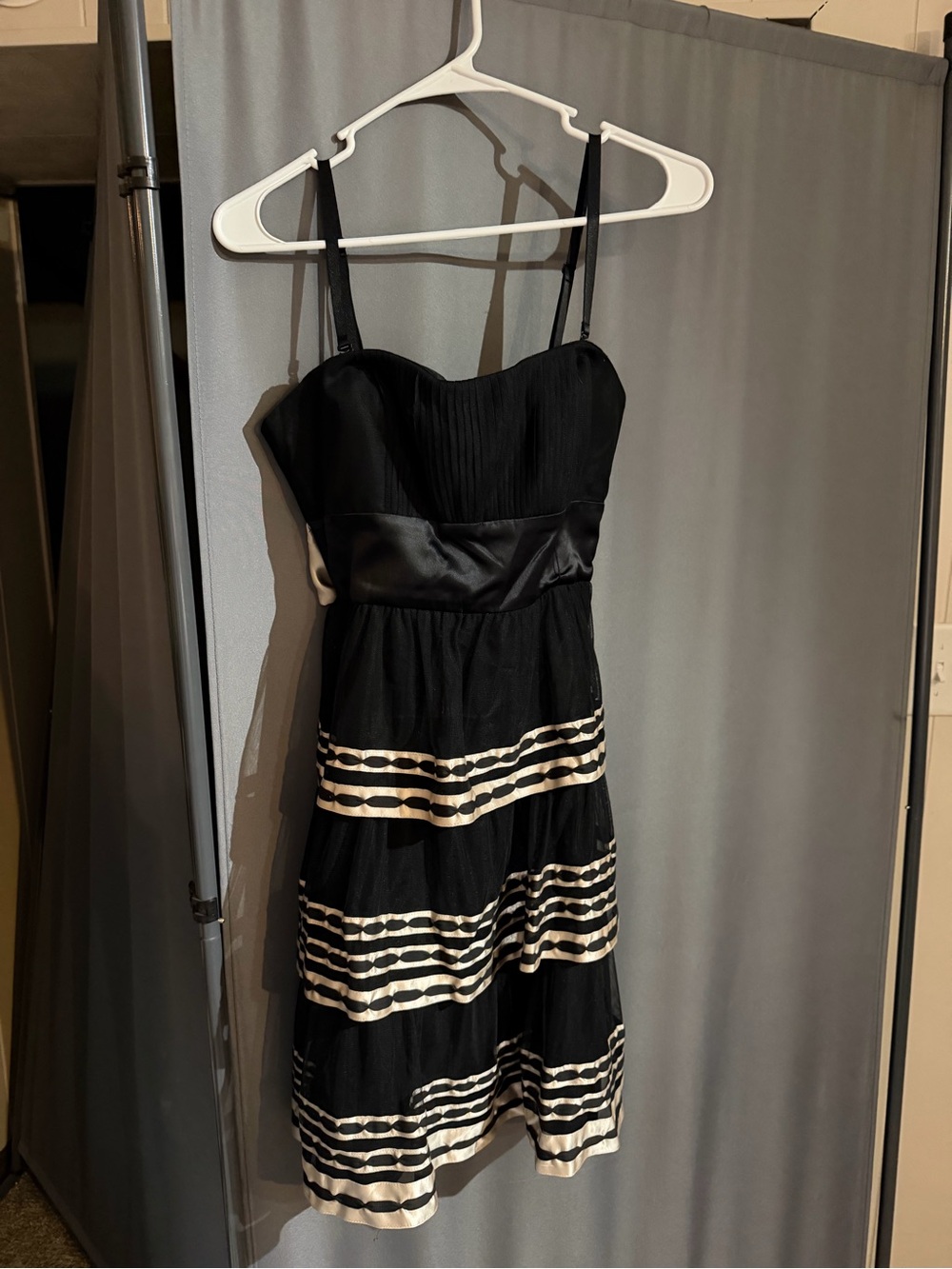 BCBGMaxAzria Black Dress with Cream Banding